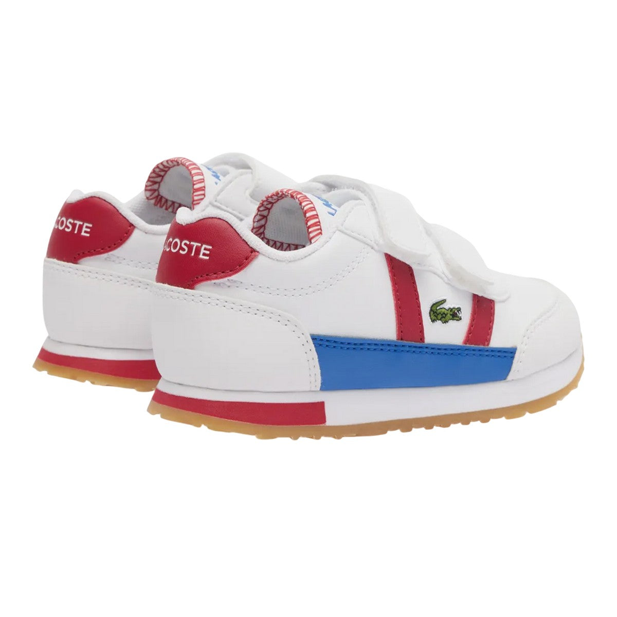 White-Red - Back - Lacoste Childrens-Kids Partner Trainers