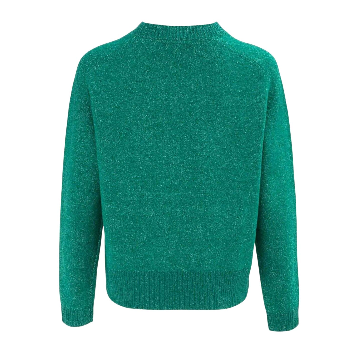 Teal - Back - Miso Womens-Ladies Plain Knitted Jumper