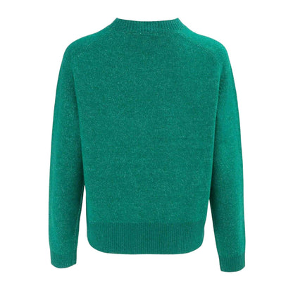 Teal - Back - Miso Womens-Ladies Plain Knitted Jumper