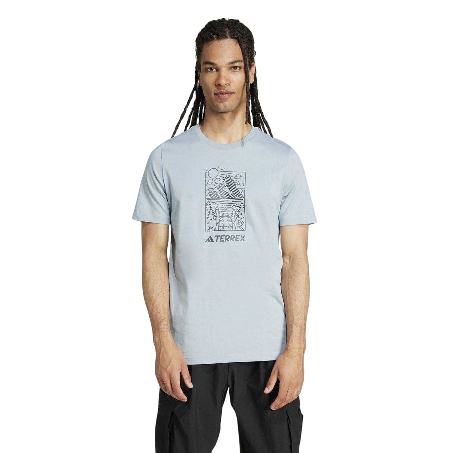 Light Grey - Side - Adidas Mens Terrex Graphic T-Shirt