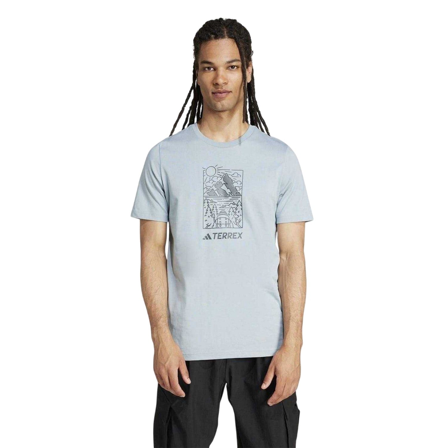 Light Grey - Side - Adidas Mens Terrex Graphic T-Shirt