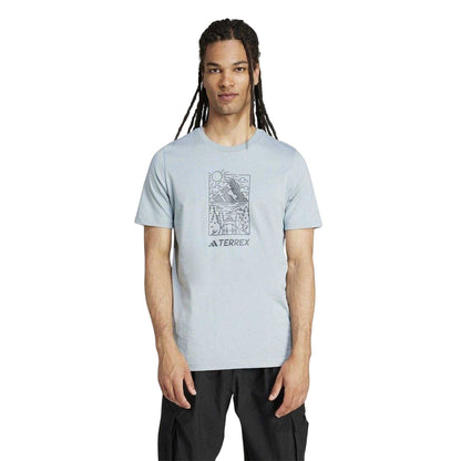 Light Grey - Side - Adidas Mens Terrex Graphic T-Shirt