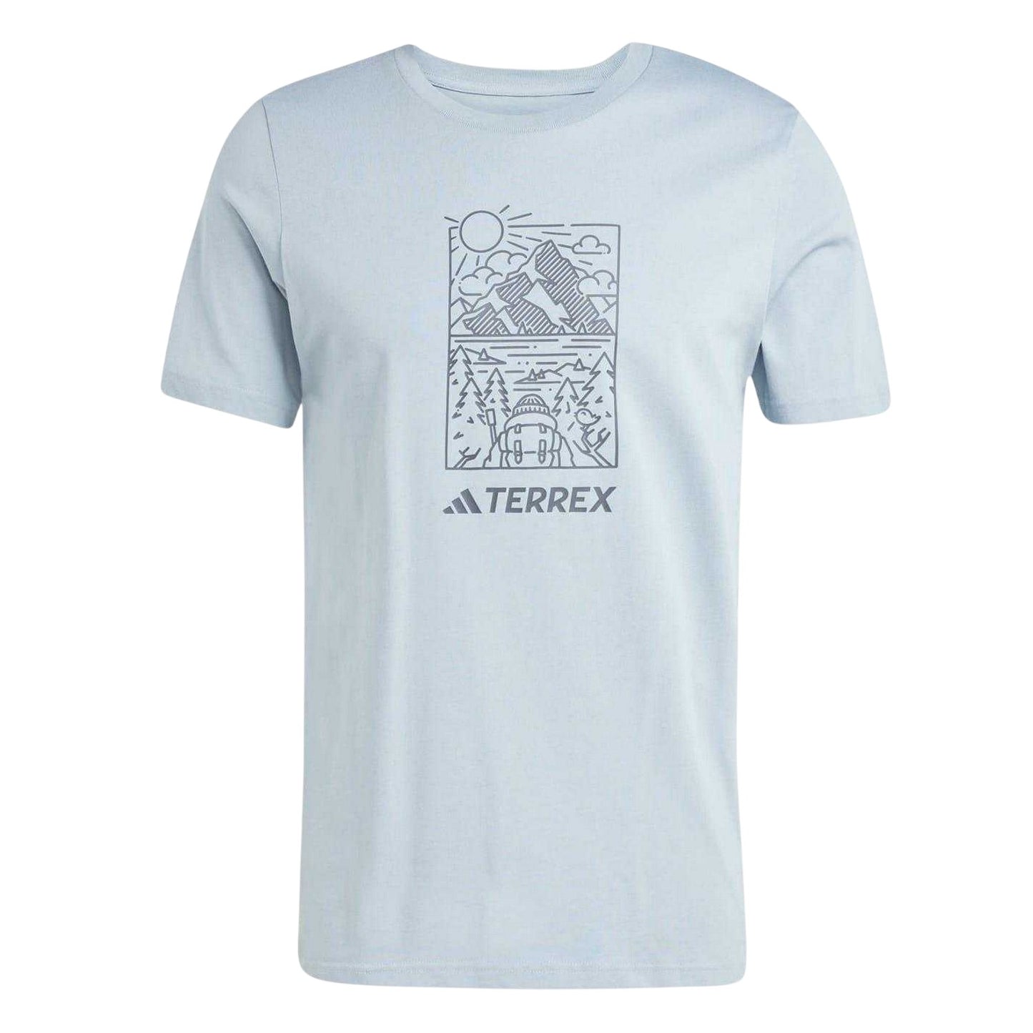 Light Grey - Front - Adidas Mens Terrex Graphic T-Shirt