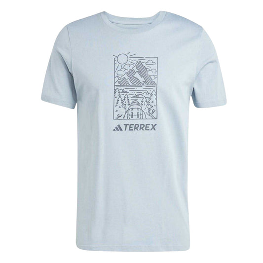 Light Grey - Front - Adidas Mens Terrex Graphic T-Shirt