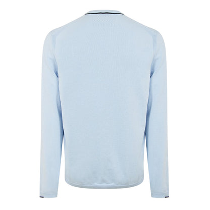 Blue - Back - Boss Mens Embroidered Logo Crew Neck Jumper