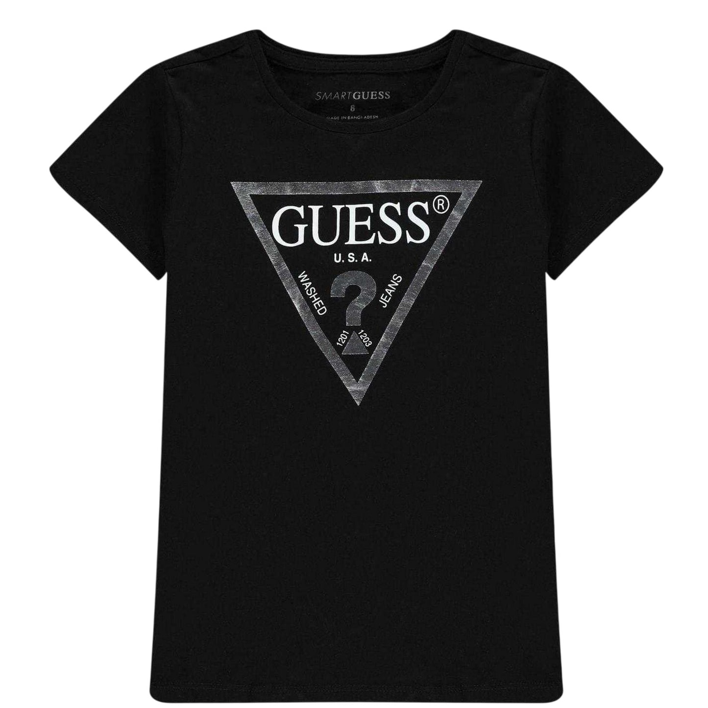 Black - Front - Guess Girls Core Logo T-Shirt