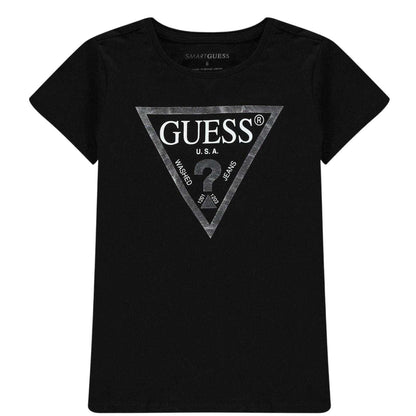 Black - Front - Guess Girls Core Logo T-Shirt