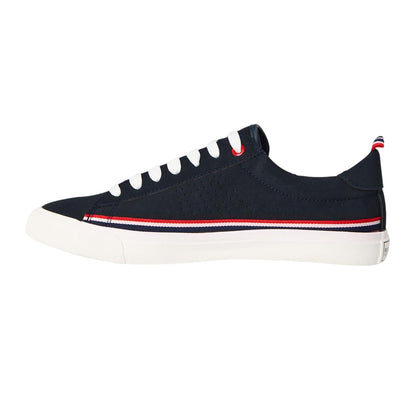 Navy - Back - Regatta Mens Leather Low Cut Flat Trainers