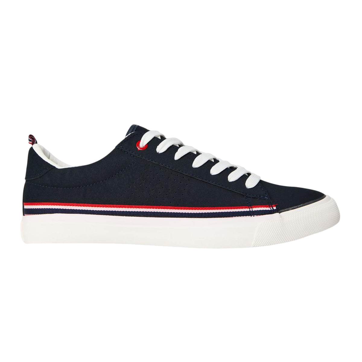 Navy - Front - Regatta Mens Leather Low Cut Flat Trainers