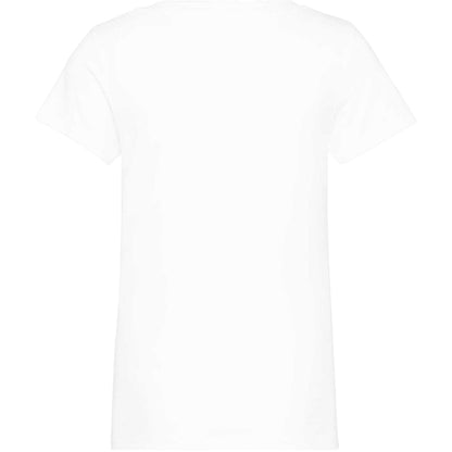 Bright White - Back - Calvin Klein Womens-Ladies Embroidered Stretch V Neck T-Shirt