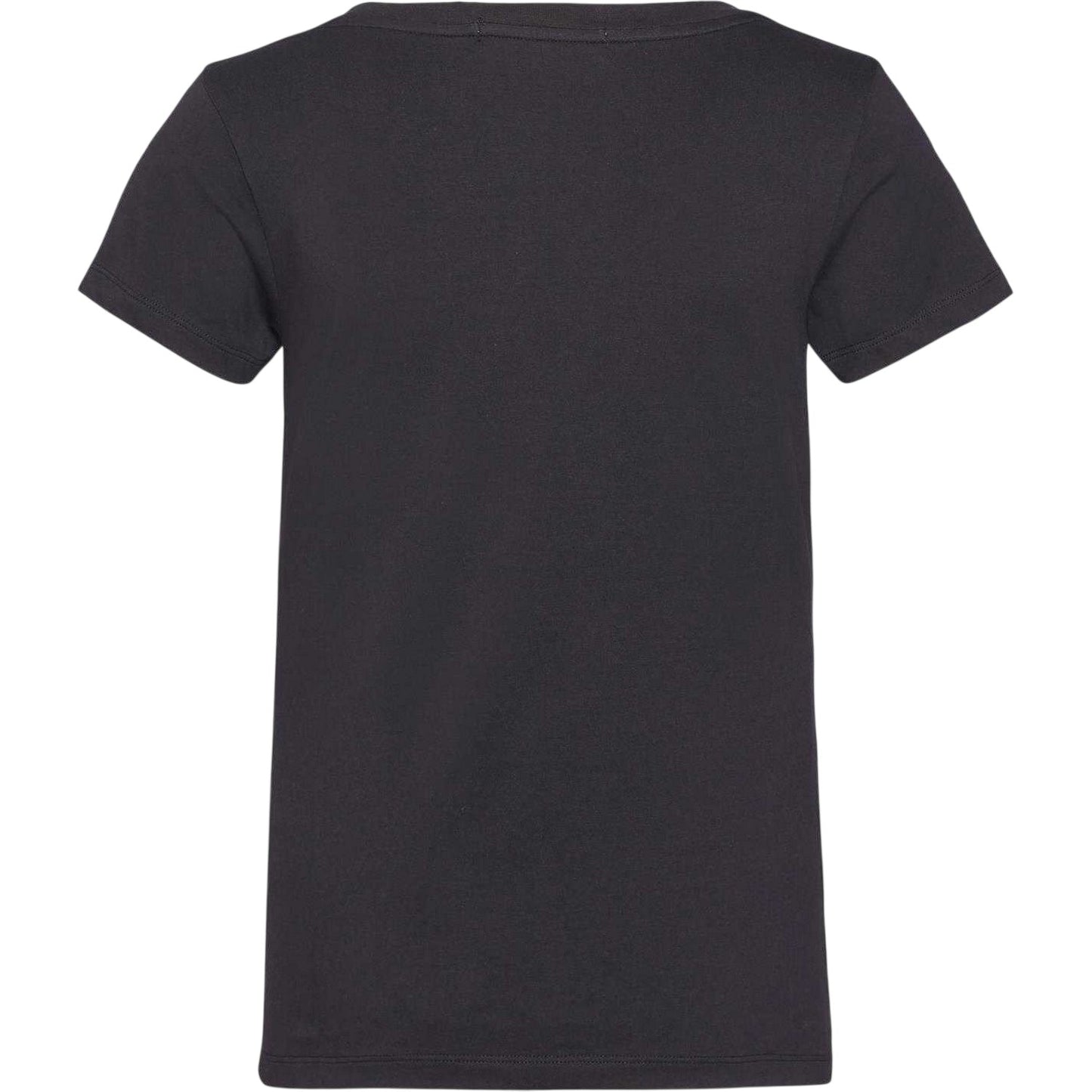 Black - Back - Calvin Klein Womens-Ladies Embroidered Stretch V Neck T-Shirt