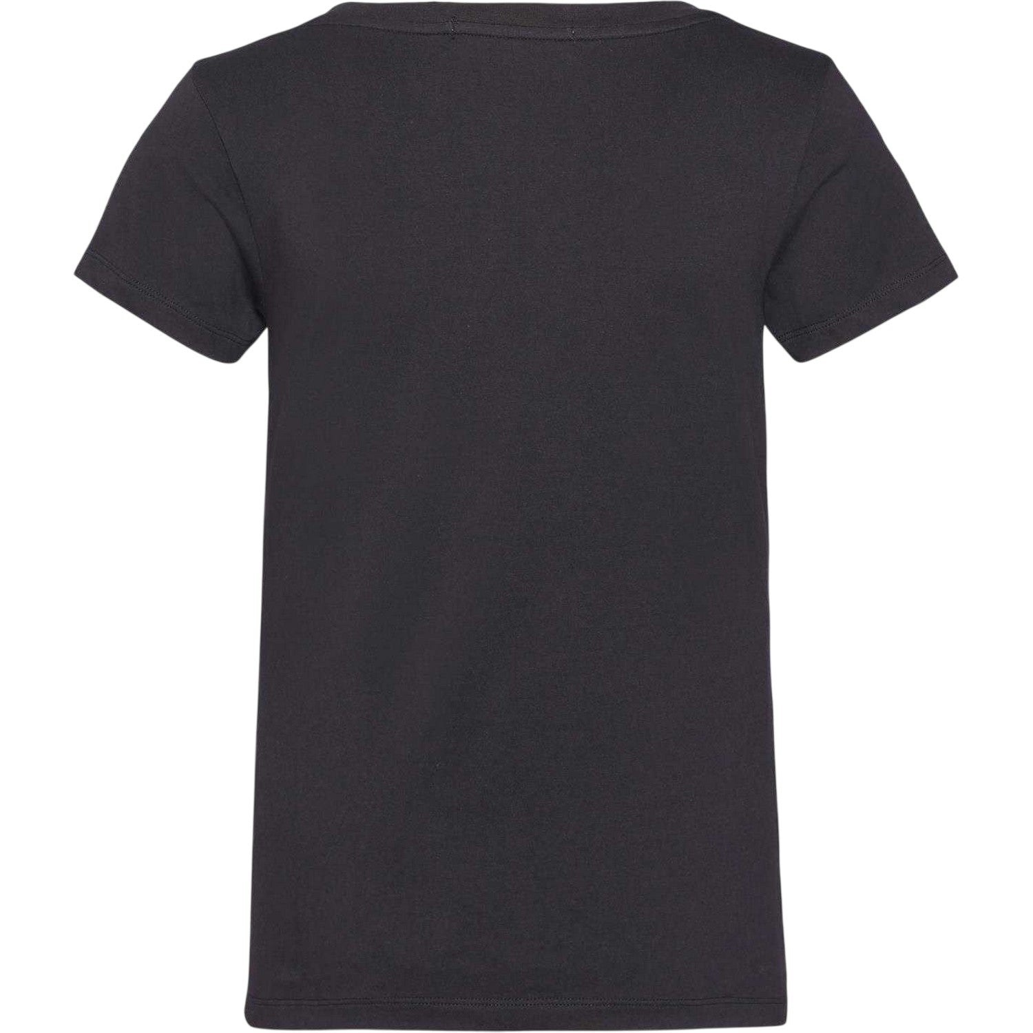 Black - Back - Calvin Klein Womens-Ladies Embroidered Stretch V Neck T-Shirt
