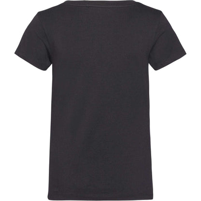 Black - Back - Calvin Klein Womens-Ladies Embroidered Stretch V Neck T-Shirt