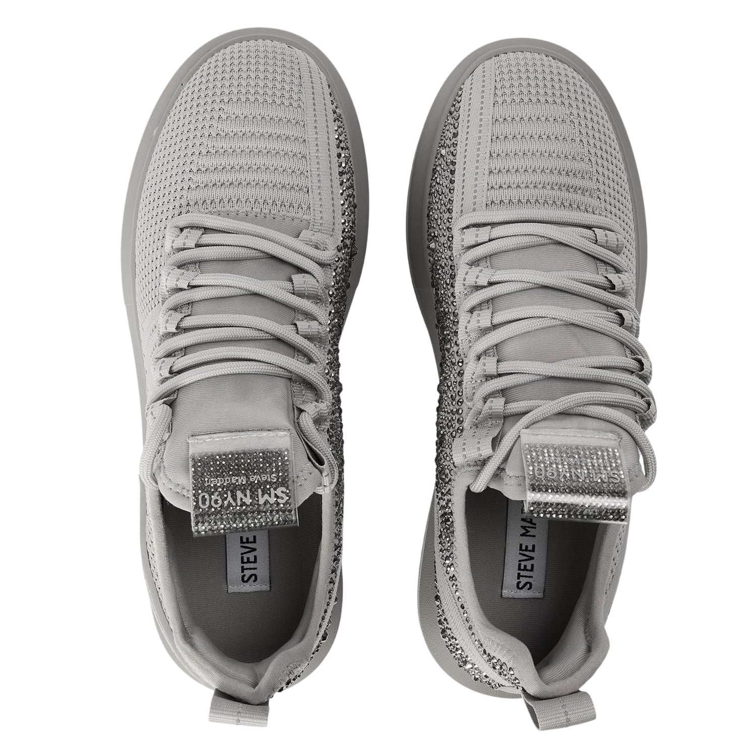 Grey - Side - Steve Madden Womens-Ladies Glorya Trainers