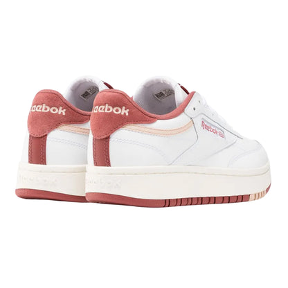 White-Pink - Back - Reebok Womens-Ladies Club C Leather Platform Trainers