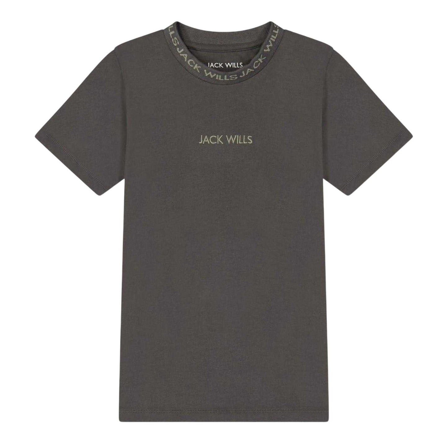 Slate - Front - Jack Wills Boys Jacquard T-Shirt