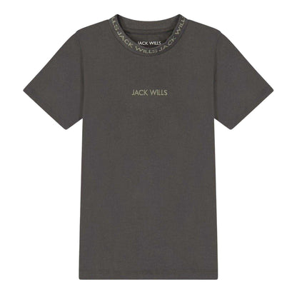 Slate - Front - Jack Wills Boys Jacquard T-Shirt