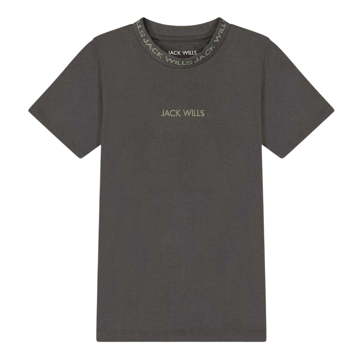 Slate - Front - Jack Wills Boys Jacquard T-Shirt