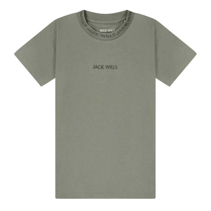 Washed Khaki - Front - Jack Wills Boys Jacquard T-Shirt
