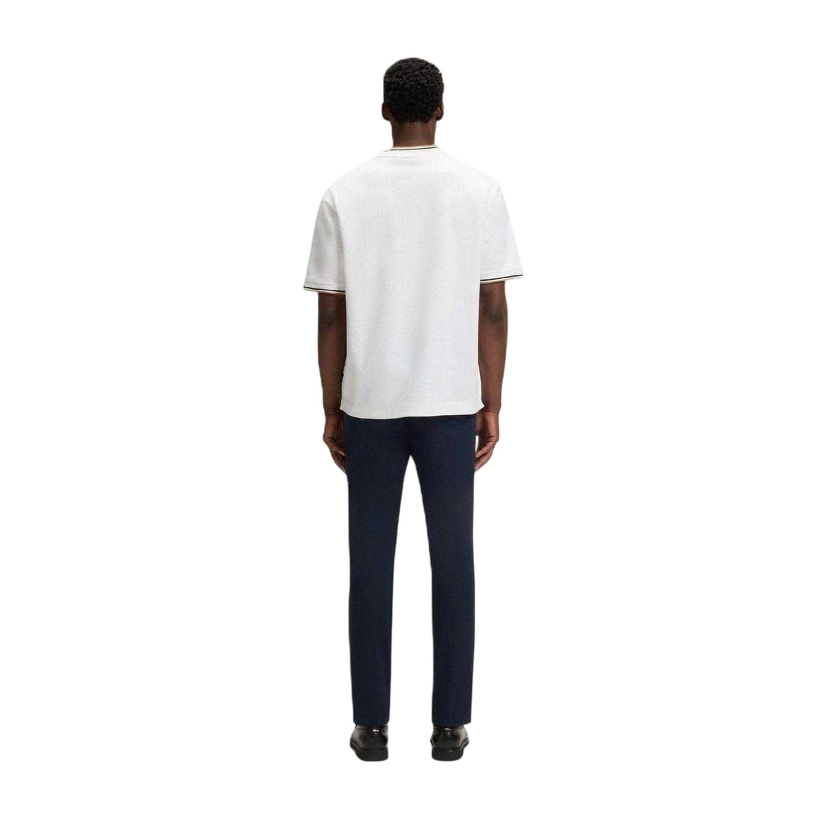 White - Back - Boss Mens Plain Woven T-Shirt