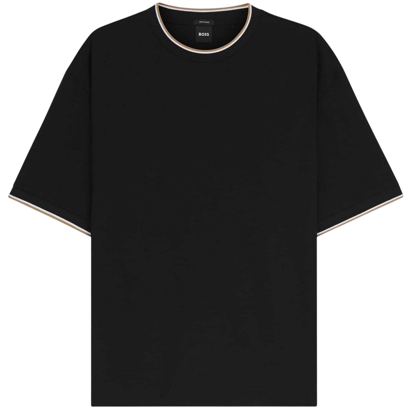 Black - Front - Boss Mens Plain Woven T-Shirt