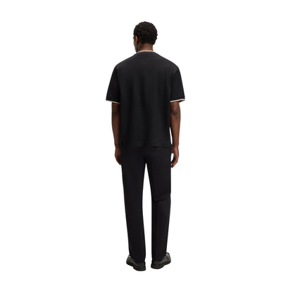 Black - Back - Boss Mens Plain Woven T-Shirt