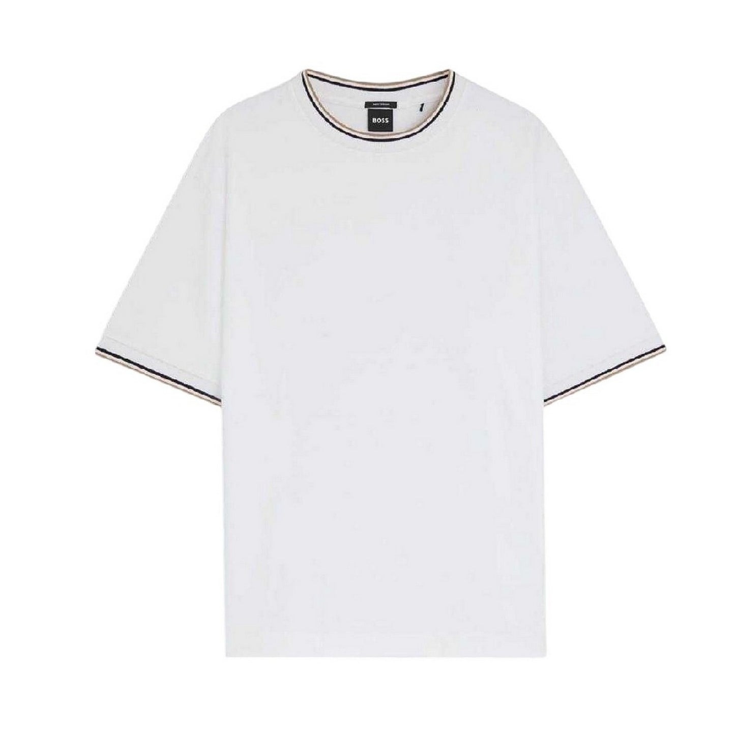 White - Front - Boss Mens Plain Woven T-Shirt