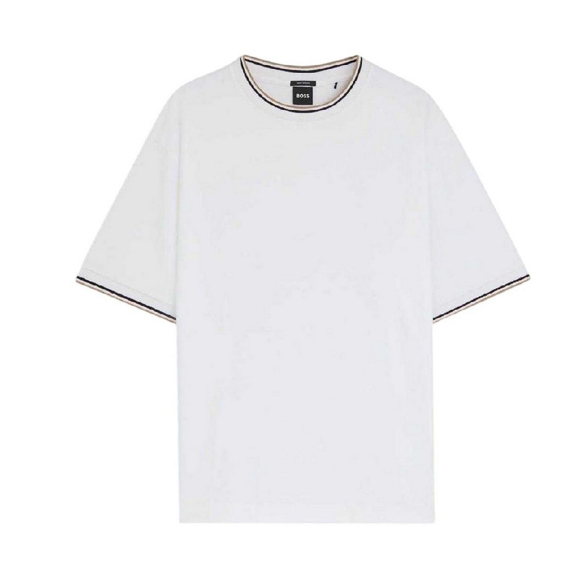 White - Front - Boss Mens Plain Woven T-Shirt