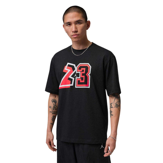 Black-White - Front - Nike Mens 23 Graphic Print T-Shirt
