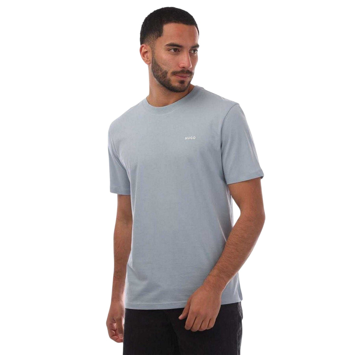 Blue - Front - Hugo Mens Dero222 Regular T-Shirt