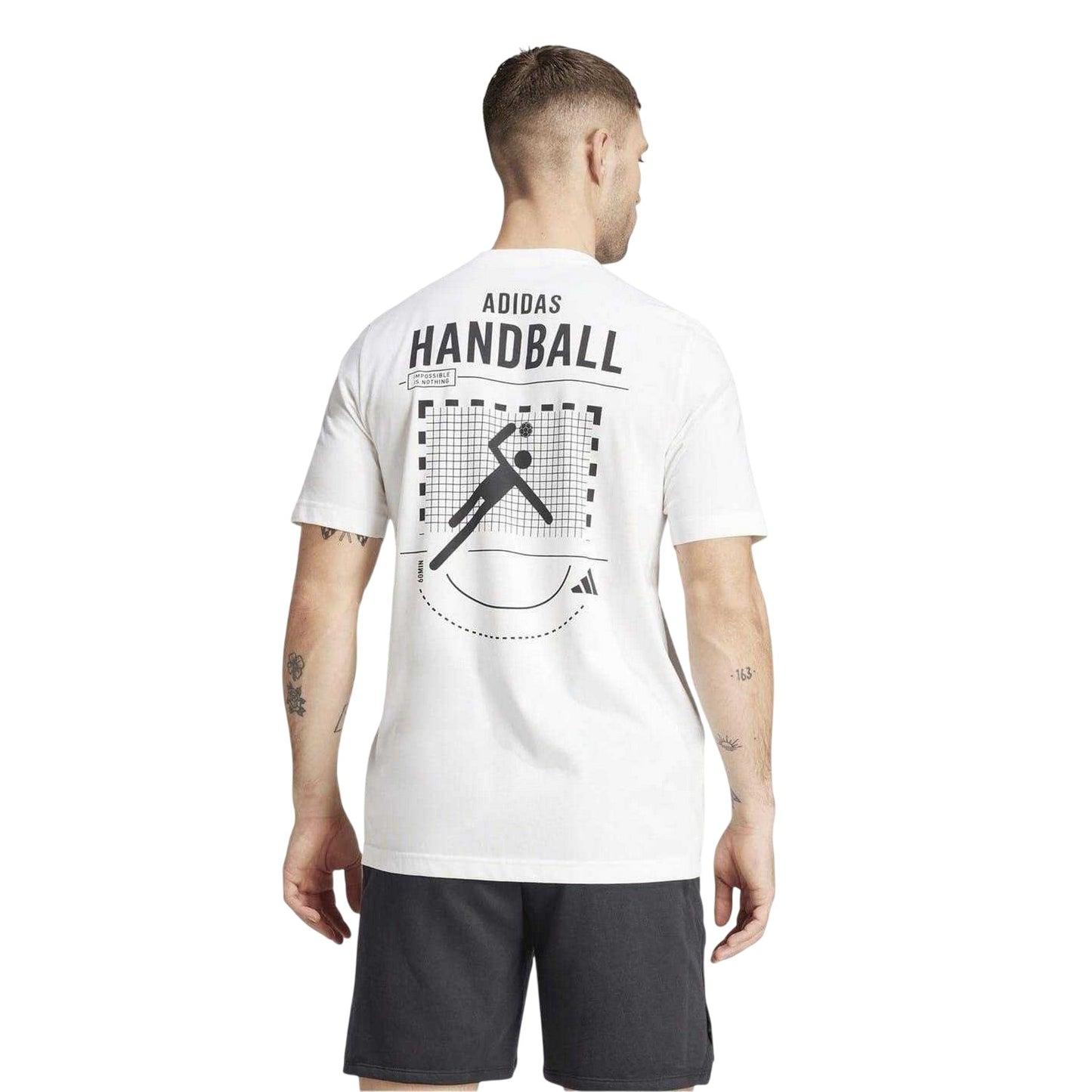 White - Back - Adidas Mens Handball T-Shirt
