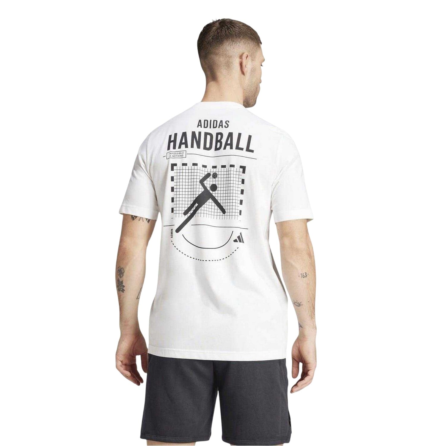 White - Back - Adidas Mens Handball T-Shirt