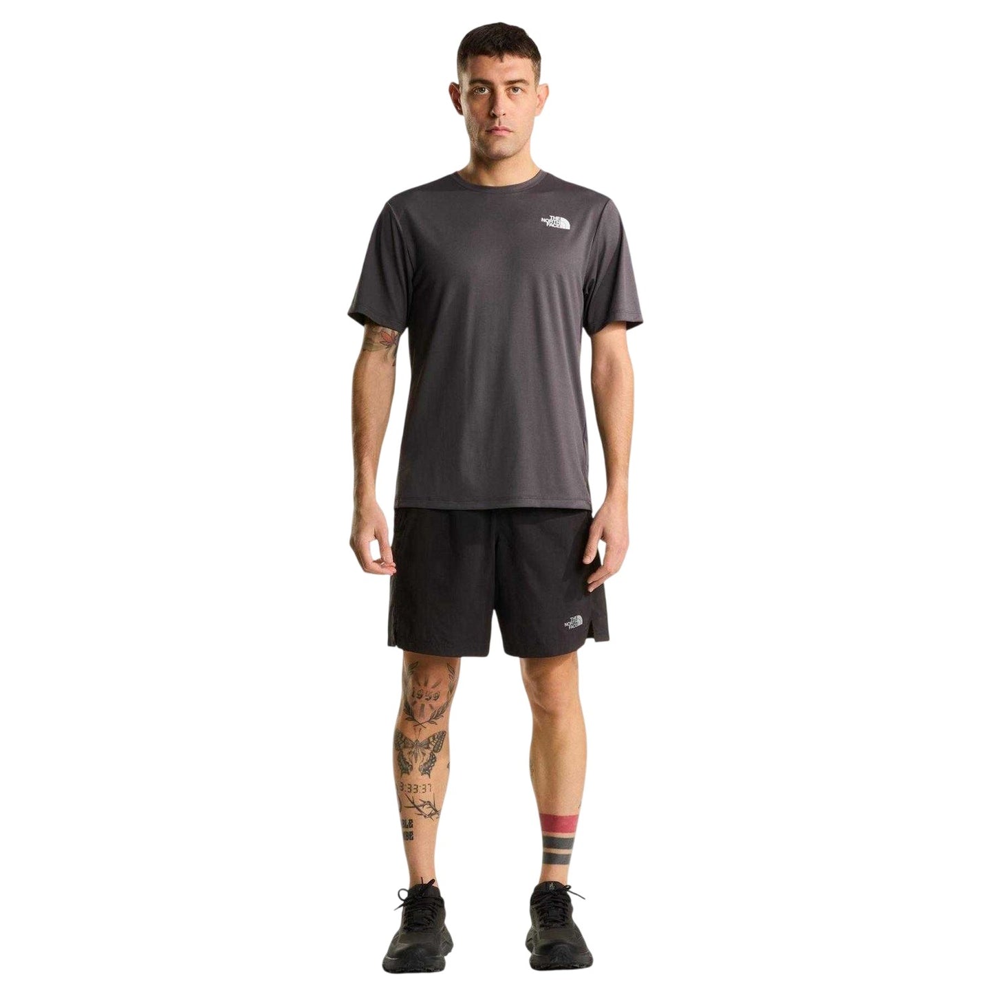 Anthracite Grey - Side - The North Face Mens 24-7 Logo T-Shirt