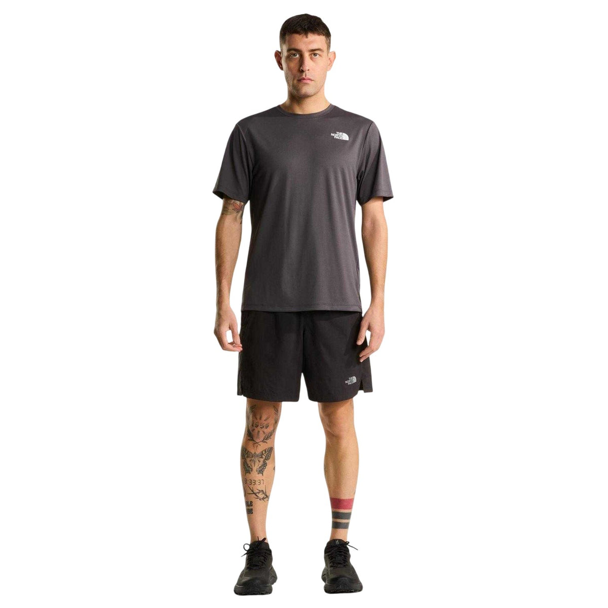 Anthracite Grey - Side - The North Face Mens 24-7 Logo T-Shirt