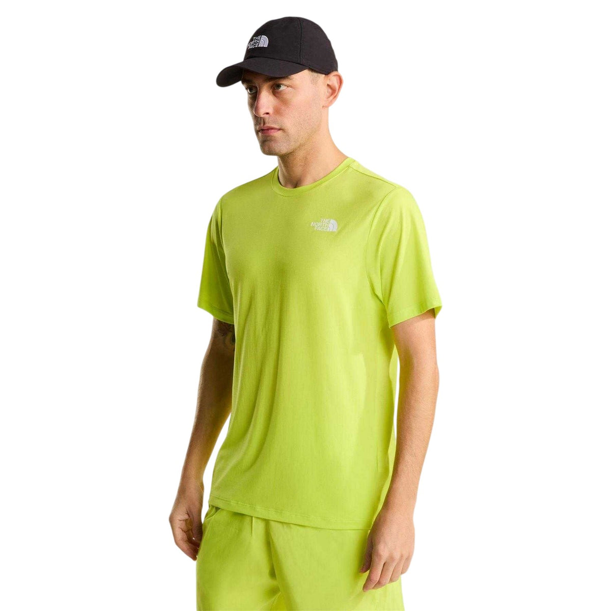 Yellow Fizz - Side - The North Face Mens 24-7 Logo T-Shirt
