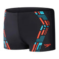 Black-Orange - Front - Speedo Mens Tech Swim Shorts