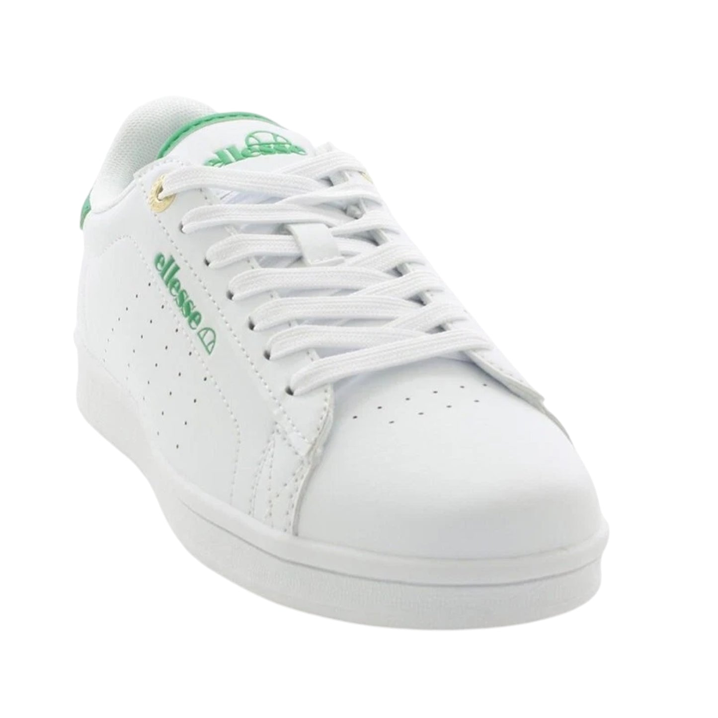 White-Green - Side - Ellesse Womens-Ladies Classic Leather Cupsole Trainers