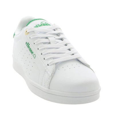 White-Green - Side - Ellesse Womens-Ladies Classic Leather Cupsole Trainers