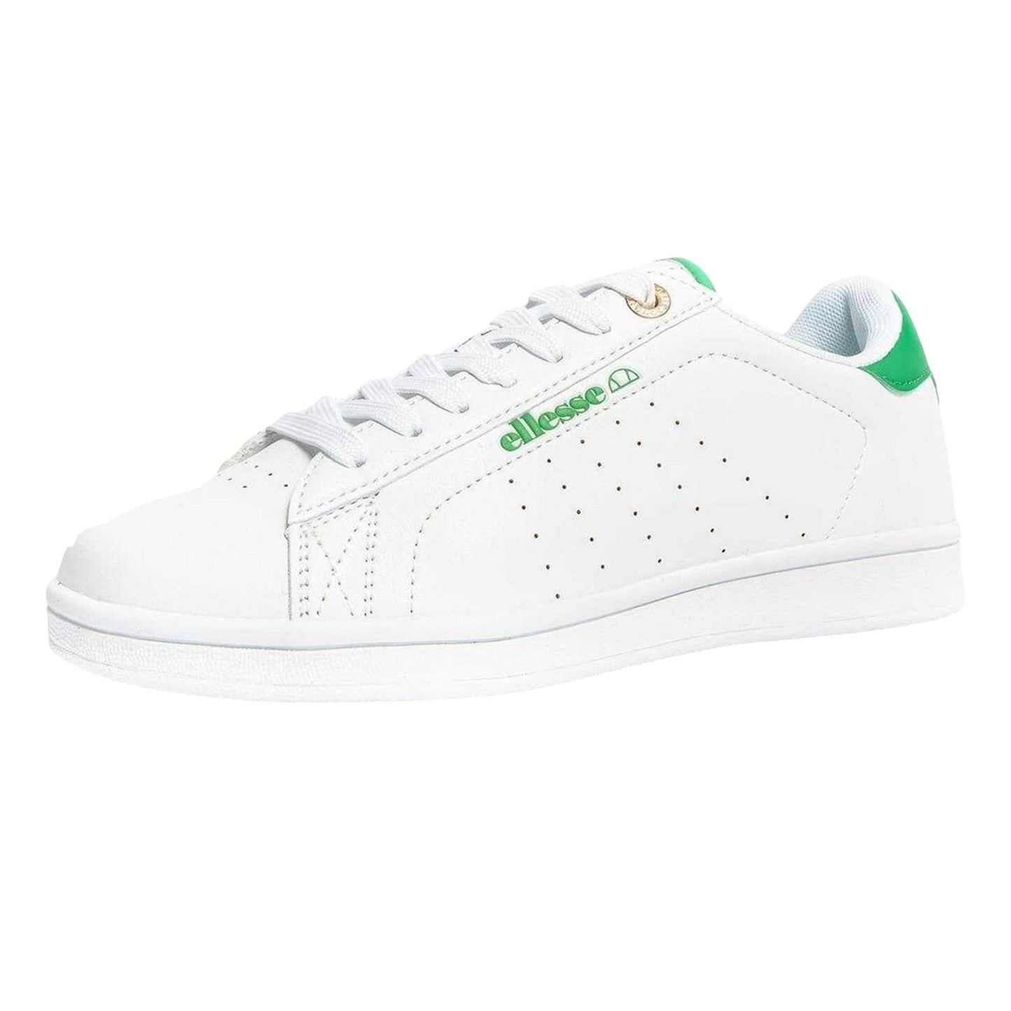 White-Green - Front - Ellesse Womens-Ladies Classic Leather Cupsole Trainers