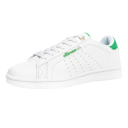 White-Green - Front - Ellesse Womens-Ladies Classic Leather Cupsole Trainers