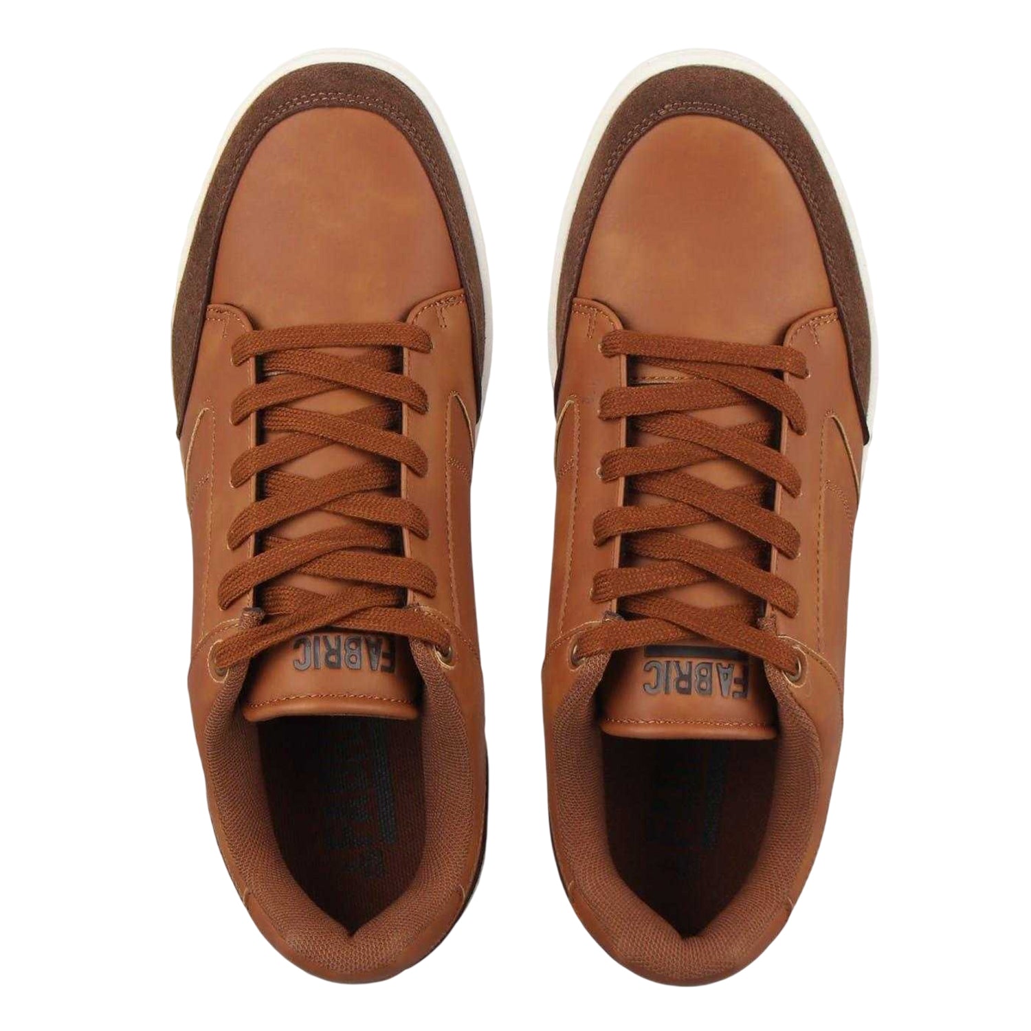 Tan - Side - Fabric Mens Casual Flat Trainers