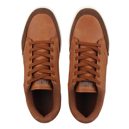 Tan - Side - Fabric Mens Casual Flat Trainers