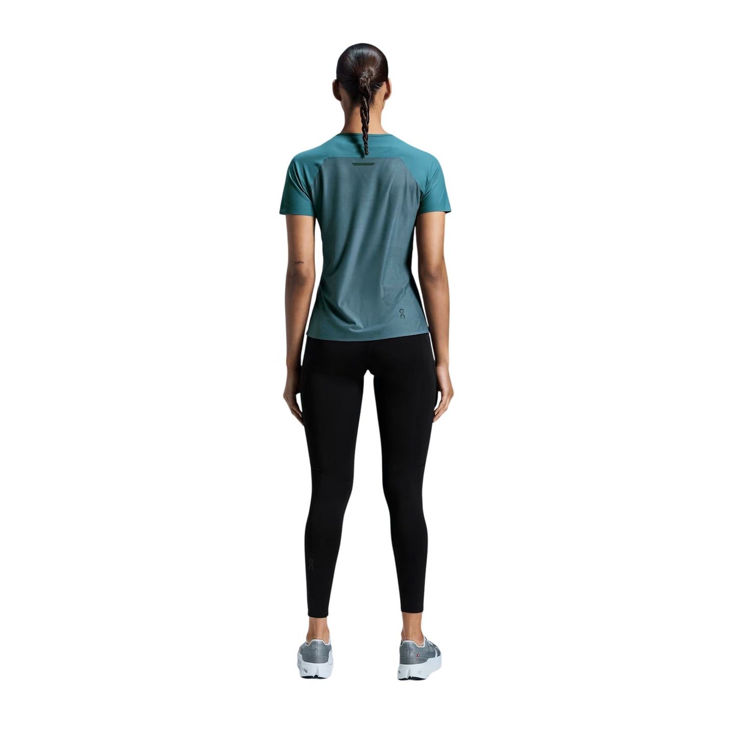 Olive - Back - On Running Womens-Ladies Performance Running T-Shirt