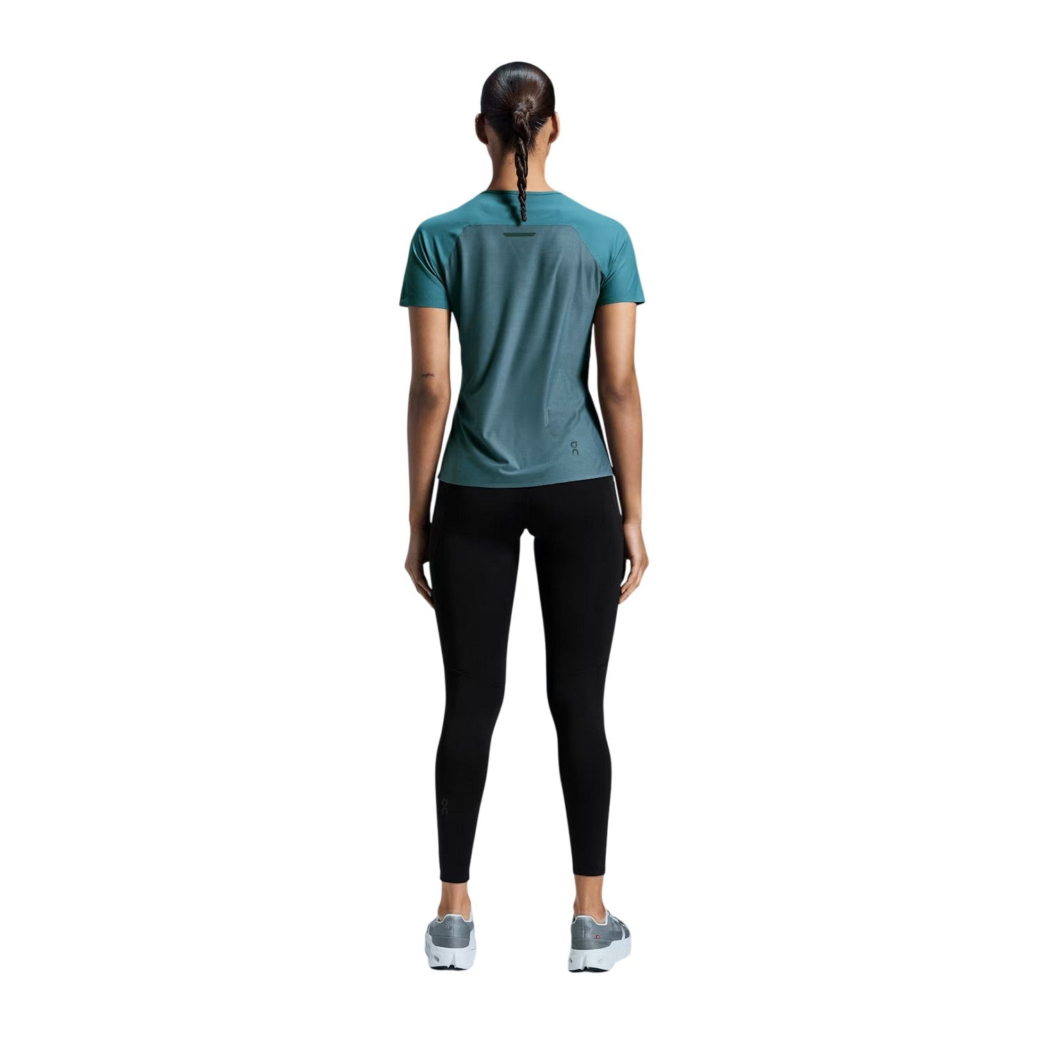 Olive - Back - On Running Womens-Ladies Performance Running T-Shirt