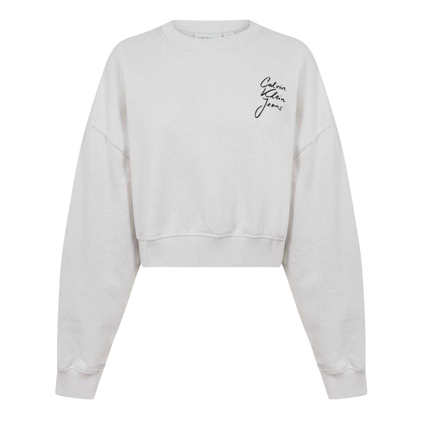 Moonbeam - Front - Calvin Klein Womens-Ladies Institutional Drop Shoulder Crop Sweatshirt