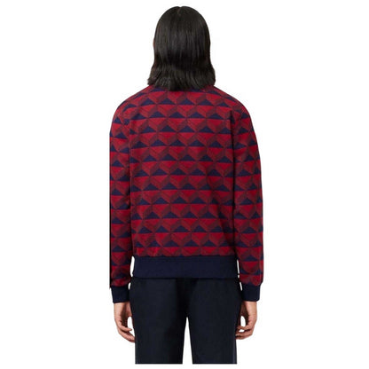 Red-Black Print - Back - Lacoste Mens Robert George Motif Jacquard Full Zip Sweatshirt