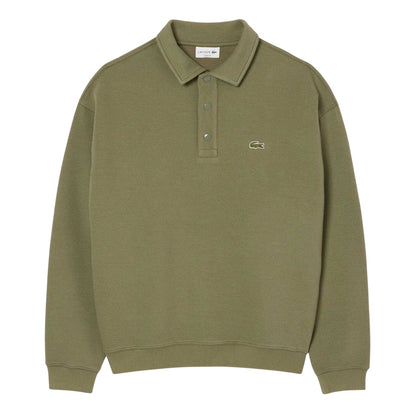 Green - Front - Lacoste Mens Pique Loose Fit Polo Sweatshirt