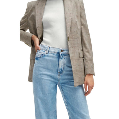 Turquoise - Side - Boss Womens-Ladies Marlene HR 3.0 High Waist Regular Jeans