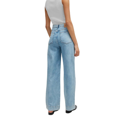 Turquoise - Back - Boss Womens-Ladies Marlene HR 3.0 High Waist Regular Jeans