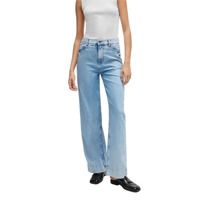 Turquoise - Front - Boss Womens-Ladies Marlene HR 3.0 High Waist Regular Jeans